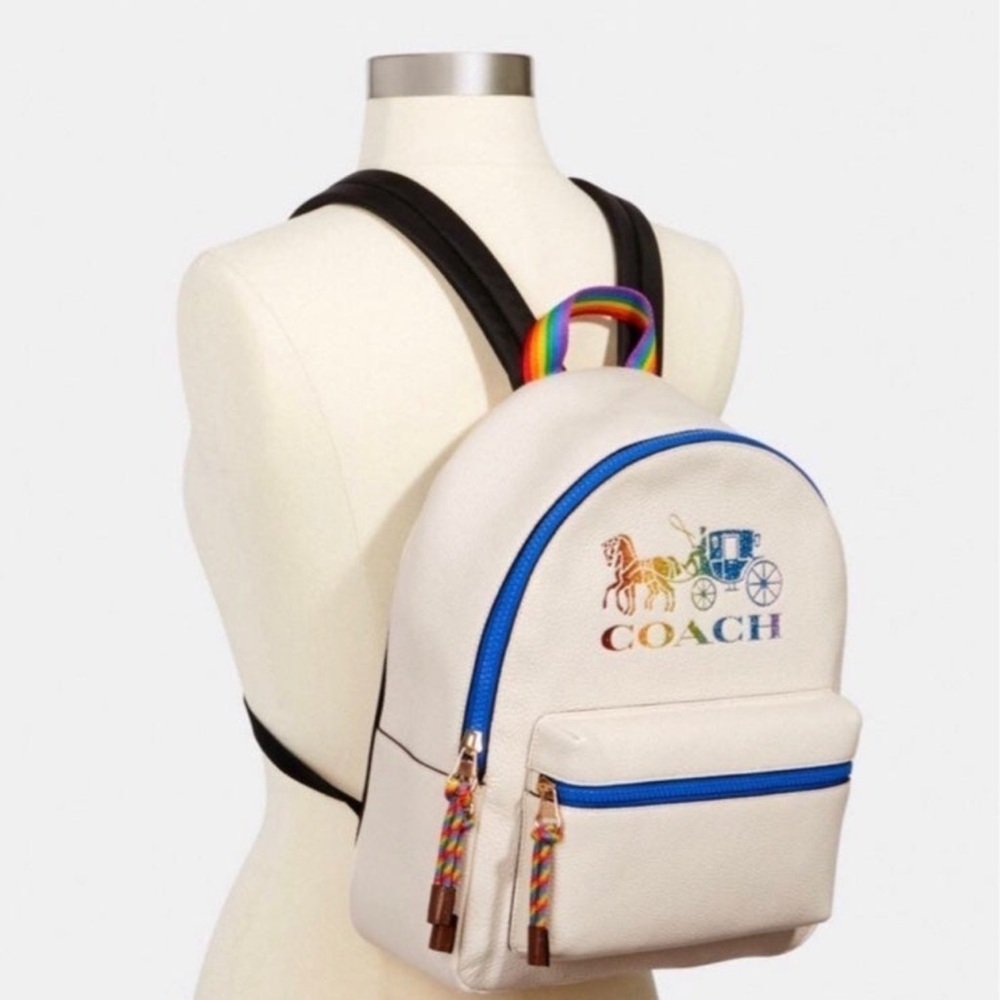 Coach Pride Collection Backpack w FREE HORSE AND CARRIAGE WRISTLET